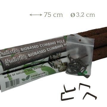 Pinne av mossa - biodegradable pole + clips