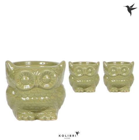 Pot KOLIBRI HOME OWL POT GREEN